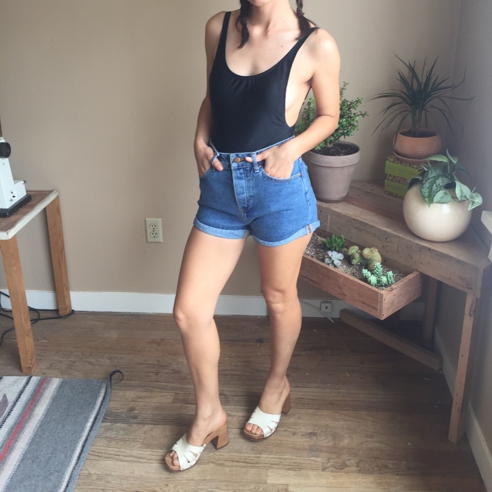 High waist denim shorts